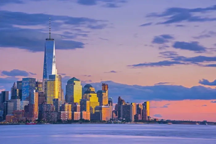 Framed Print : USA, New York, Manhattan, Lower Manhattan and World Trade Center, Freedom Tower across Framed Print : USA, New York, Manhattan, Lower Manhattan and World Trade Center, Freedom Tower across