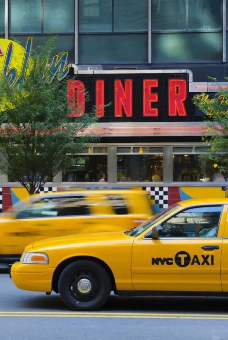 Framed Print : USA, New York, Manhattan, Midtown, West 57th Street, Brooklyn Diner