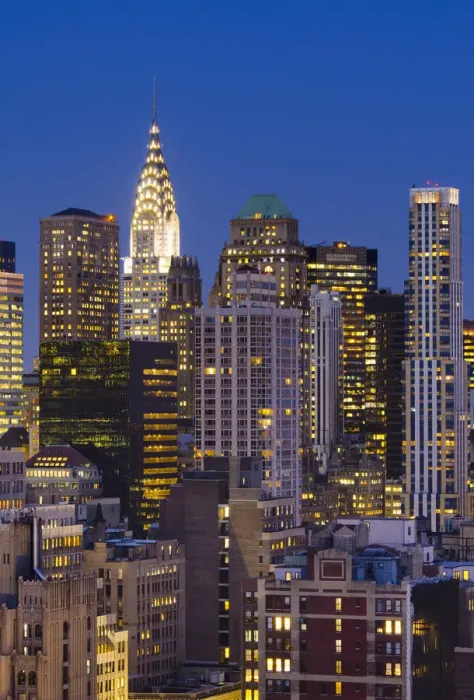 Framed Print : USA, New York, Manhattan, Midtown, Chrysler Building in centre