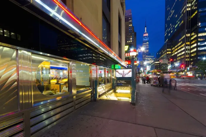 Framed Print : USA, New York, Manhattan, Midtown, 8th Avenue, Tick Tock Diner Framed Print : USA, New York, Manhattan, Midtown, 8th Avenue, Tick Tock Diner