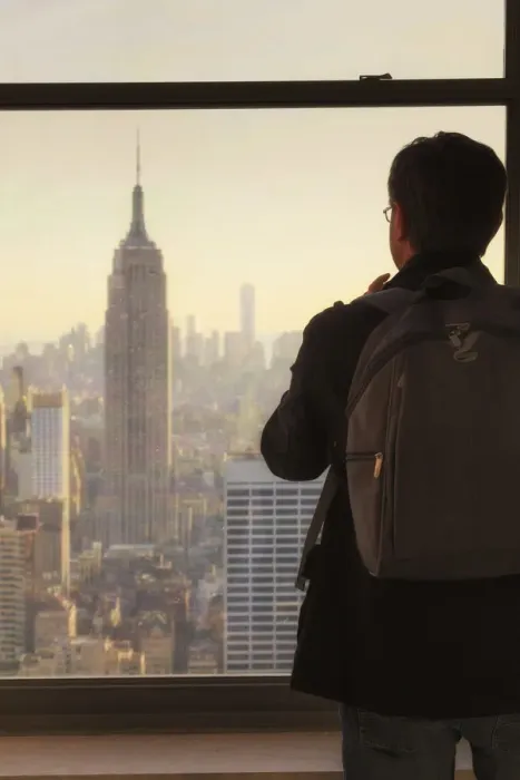 Framed Print : USA, New York, Manhattan, Top of the Rock Observatory, Midtown Manhattan and Empire