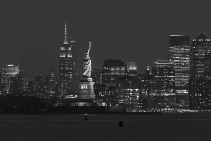 Framed Print : USA, New York, Manhattan, Skyline with Statue of Liberty Framed Print : USA, New York, Manhattan, Skyline with Statue of Liberty