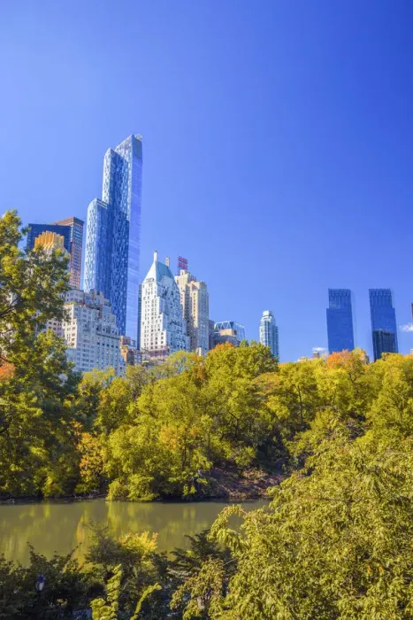 Framed Print : USA, New York, Midtown, Central Park, One57 on left Framed Print : USA, New York, Midtown, Central Park, One57 on left
