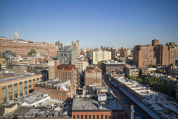 USA, New York, New York City, Lower Manhattan, elevated view of the Meatpacking District