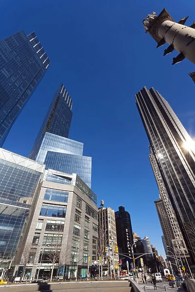 USA, New York, New York City, Manhattan, Columbus Circle, skyscrapers next to Central