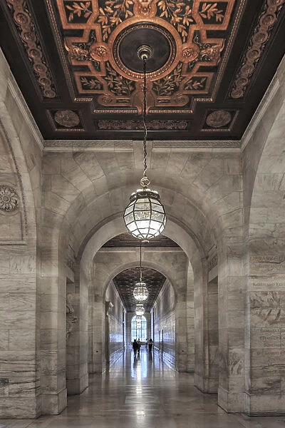 USA, New York, New York City, Manhattan, National Public Library, Side staircase