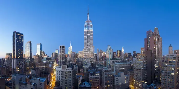 Framed Print : USA, New York, New York City, Manhattan, Midtown Manhattan, elevated dusk view towards Framed Print : USA, New York, New York City, Manhattan, Midtown Manhattan, elevated dusk view towards
