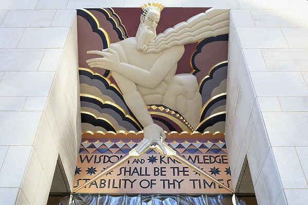 USA, New York, New York City, Manhattan, Rockefeller Center, Art Deco Reliefs