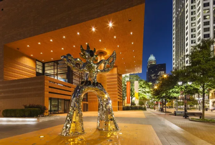 Framed Print : USA, North Carolina, Charlotte, Bechtler Museum of Modern Art with the sculpture Firebird Framed Print : USA, North Carolina, Charlotte, Bechtler Museum of Modern Art with the sculpture Firebird