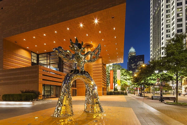 USA, North Carolina, Charlotte, Bechtler Museum of Modern Art with the sculpture Firebird