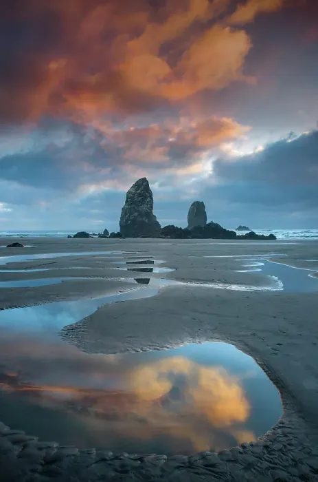 Framed Print : USA; Pacific Northwest, Oregon, Oregon Coast, Cannon Beach, sunset on beach (m) Framed Print : USA; Pacific Northwest, Oregon, Oregon Coast, Cannon Beach, sunset on beach (m)