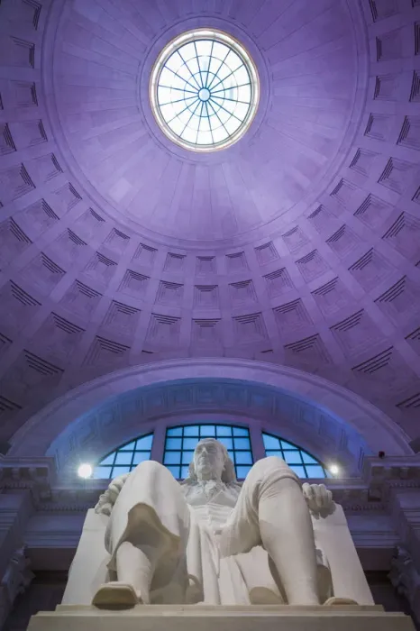 Framed Print : USA, Pennsylvania, Philadelphia, The Franklin Institute, statue of Benjamin Franklin Framed Print : USA, Pennsylvania, Philadelphia, The Franklin Institute, statue of Benjamin Franklin