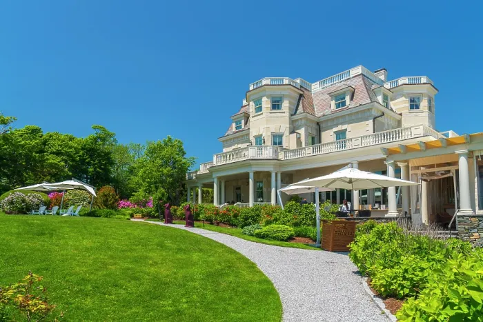 Framed Print : USA, Rhode Island, Newport, Bellevue Avenue Historic District, Cliff Walk, The Chanler Hotel, also known as Cliff Lawn Framed Print : USA, Rhode Island, Newport, Bellevue Avenue Historic District, Cliff Walk, The Chanler Hotel, also known as Cliff Lawn