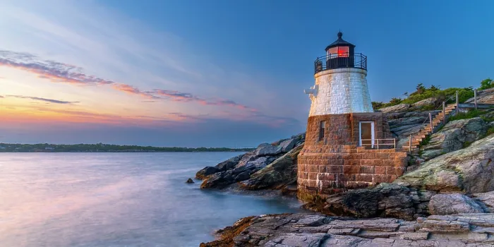 Framed Print : USA, Rhode Island, Newport, Castle Hill Lighthouse