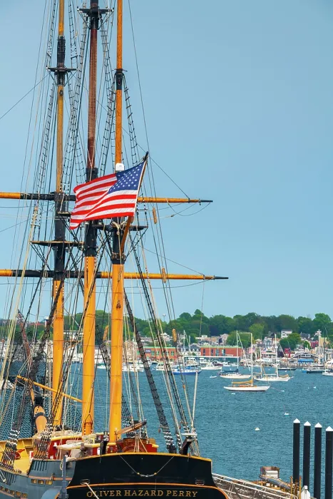 Framed Print : USA, Rhode Island, Newport, Fort Adams State Park, Oliver Hazard Perry sailing school ship Framed Print : USA, Rhode Island, Newport, Fort Adams State Park, Oliver Hazard Perry sailing school ship