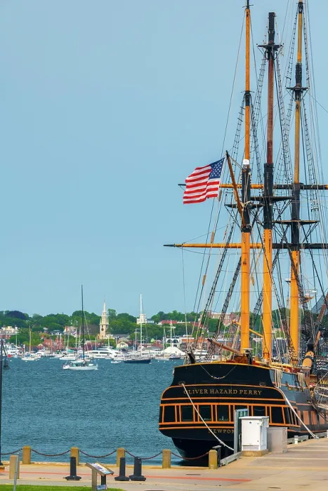 Framed Print : USA, Rhode Island, Newport, Fort Adams State Park, Oliver Hazard Perry sailing school ship Framed Print : USA, Rhode Island, Newport, Fort Adams State Park, Oliver Hazard Perry sailing school ship