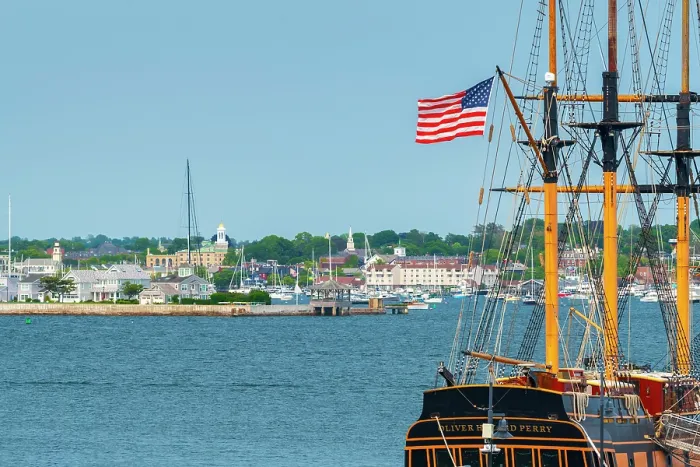 Framed Print : USA, Rhode Island, Newport, Fort Adams State Park, Oliver Hazard Perry sailing school ship Framed Print : USA, Rhode Island, Newport, Fort Adams State Park, Oliver Hazard Perry sailing school ship