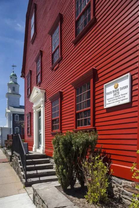 Framed Print : USA, Rhode Island, Newport, White Horse Tavern, 1673, oldest tavern in America