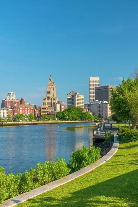Framed Print : USA, Rhode Island, Providence, Downtown skyline and Providence River Framed Print : USA, Rhode Island, Providence, Downtown skyline and Providence River