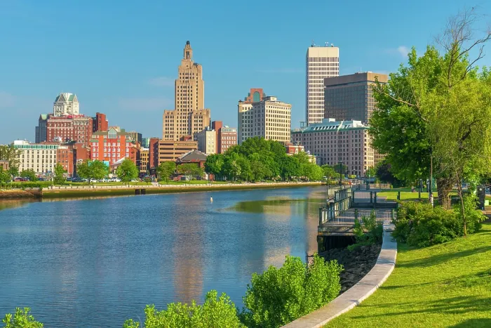 Framed Print : USA, Rhode Island, Providence, Downtown skyline and Providence River Framed Print : USA, Rhode Island, Providence, Downtown skyline and Providence River