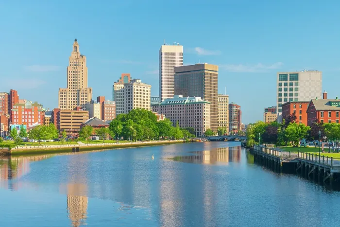 Framed Print : USA, Rhode Island, Providence, Downtown skyline and Providence River Framed Print : USA, Rhode Island, Providence, Downtown skyline and Providence River