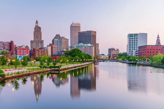 Framed Print : USA, Rhode Island, Providence, Downtown skyline and Providence River Framed Print : USA, Rhode Island, Providence, Downtown skyline and Providence River