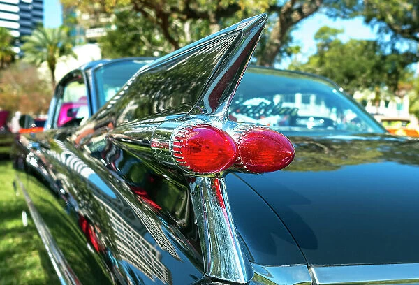 USA, Saint Petersburg, Florida, 1959 Cadillac Coupe DeVille, Tail Fins, Bullet Tail Lights