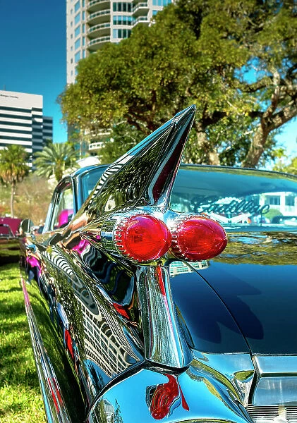 USA, Saint Petersburg, Florida, 1959 Cadillac Coupe DeVille, Tail Fins, Bullet Tail Lights