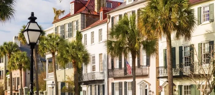 Framed Print : USA, South Carolina, Charleston, Town houses in the Historic district