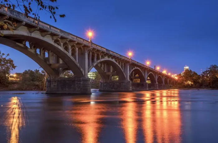 Framed Print : USA, South Carolina, Columbia, Gervais Street Bridge, Crosses The Congaree River Framed Print : USA, South Carolina, Columbia, Gervais Street Bridge, Crosses The Congaree River