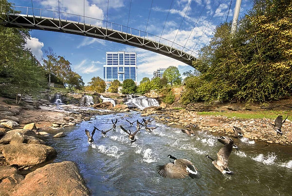 USA, South Carolina, Greenville, Falls Park On The Reedy River