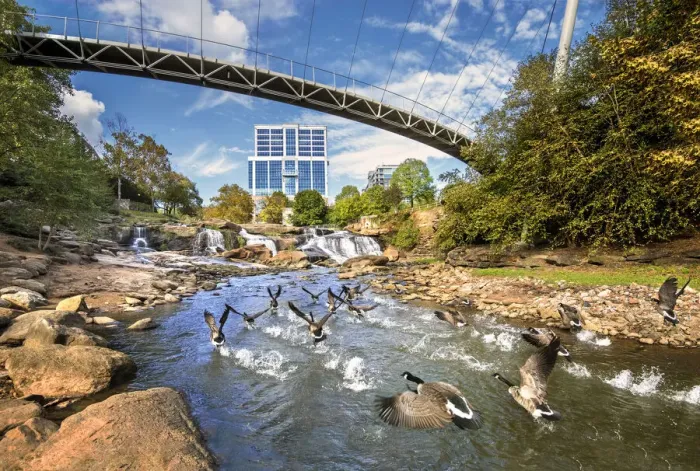 Framed Print : USA, South Carolina, Greenville, Falls Park On The Reedy River Framed Print : USA, South Carolina, Greenville, Falls Park On The Reedy River