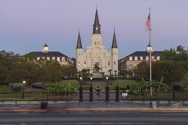 USA, South, Louisiana, New Orleans, Jackson Square, St. Louis Cathedral