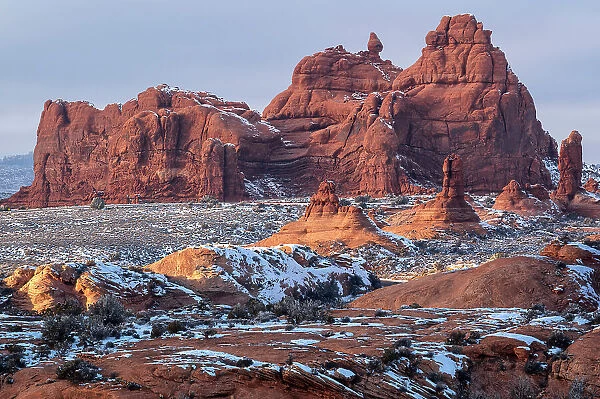 USA, Southwest, Utah, Moab, winter landscape at Arches National Park