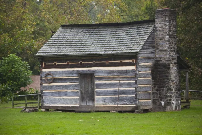 Framed Print : USA, Tennessee, Limestone, Davy Crockett Birthplace State Park, cabin of Davy Crockett, b Framed Print : USA, Tennessee, Limestone, Davy Crockett Birthplace State Park, cabin of Davy Crockett, b