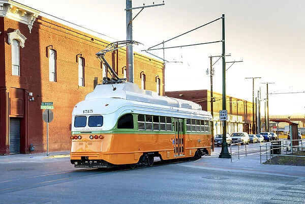 USA, Texas, El Paso, Restored Art Deco Streetcar