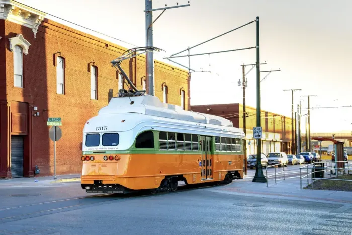 Framed Print : USA, Texas, El Paso, Restored Art Deco Streetcar Framed Print : USA, Texas, El Paso, Restored Art Deco Streetcar