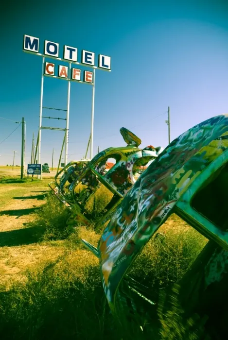 Framed Print : USA, Texas, Route 66, Conway Bug Ranch, Made of VW Beetles