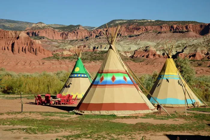 Framed Print : USA, Utah, Colorado Plateau, Torrey, Tipi, camp
