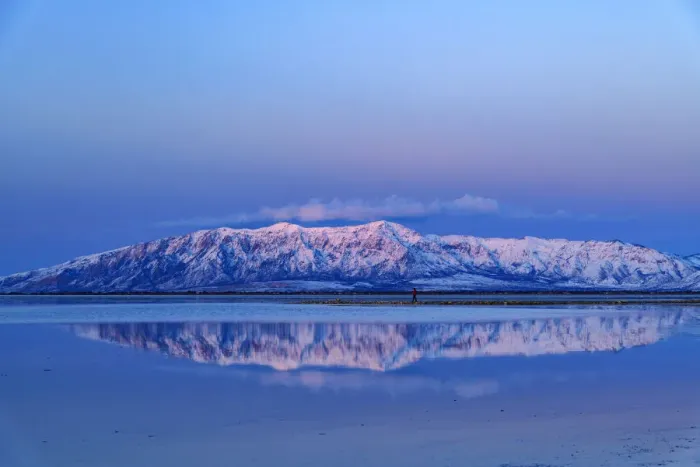 Framed Print : USA, Utah, Great Salt Lake, Antelope Island state Park, winter reflection Framed Print : USA, Utah, Great Salt Lake, Antelope Island state Park, winter reflection
