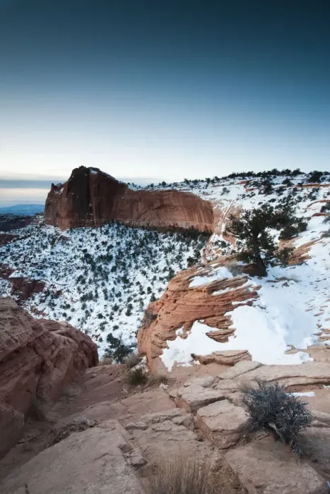 Framed Print : USA, Utah, Moab, Canyonlands National Park, landscape near Mesa Arch, dawn, winter Framed Print : USA, Utah, Moab, Canyonlands National Park, landscape near Mesa Arch, dawn, winter