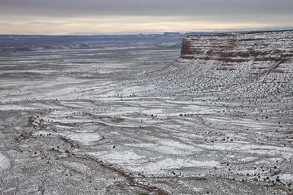 USA, Utah, Moki Dugway, view towards Monument Valley, Arizona, winter