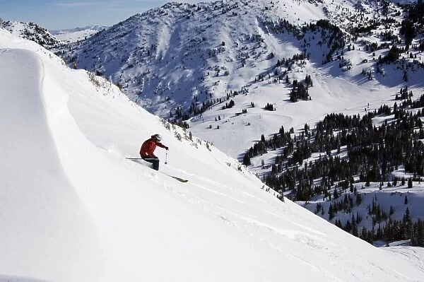 USA Utah Salt Lake City Alta Ski Resort Off Piste Skier