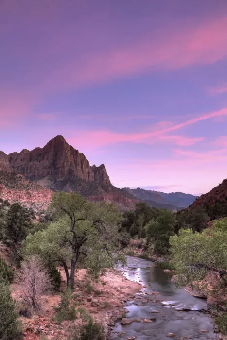 Framed Print : USA, Utah, Zion National Park, Watchman Mountain and Virgin River Framed Print : USA, Utah, Zion National Park, Watchman Mountain and Virgin River