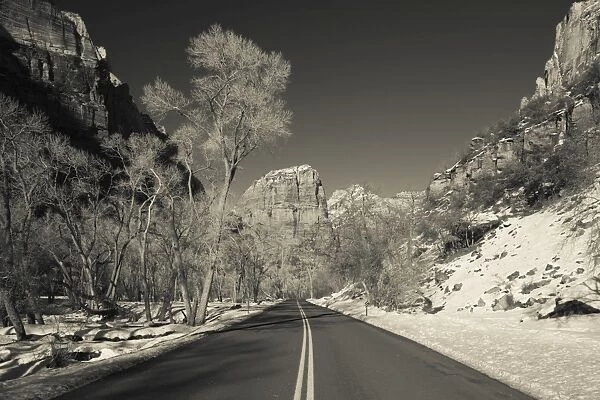 USA, Utah, Zion National Park, Zion Canyon Scenic Drive, winter