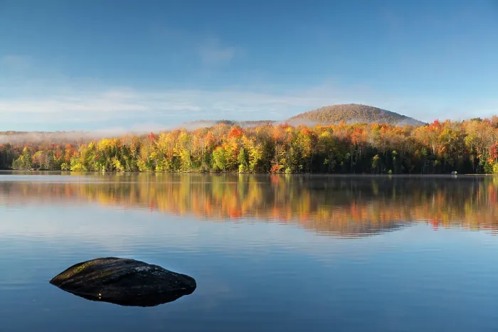 Framed Print : USA, Vermont, New England Lake near Marshfield in the fall Framed Print : USA, Vermont, New England Lake near Marshfield in the fall