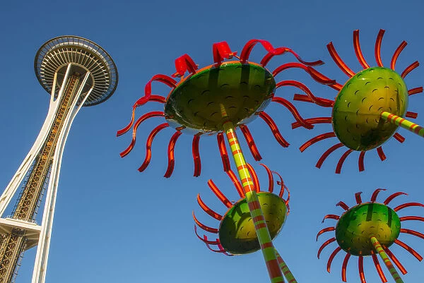 USA, West Coast, Pacific Northwest, Washington, Seattle, Sonic Bloom Sculpture at