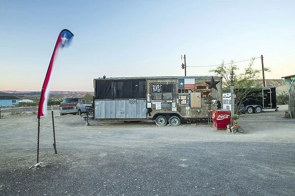USA, West Texas, Terlingua Ghost Town, BBQ stall
