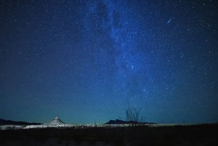 Framed Print : USA, West Texas, Texas Big Big National Park, Grapevine Hills, milky way and butte