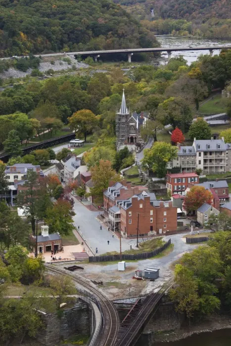 Framed Print : USA, West Virginia, Harpers Ferry, Harpers Ferry National Historic Park, high angle Framed Print : USA, West Virginia, Harpers Ferry, Harpers Ferry National Historic Park, high angle